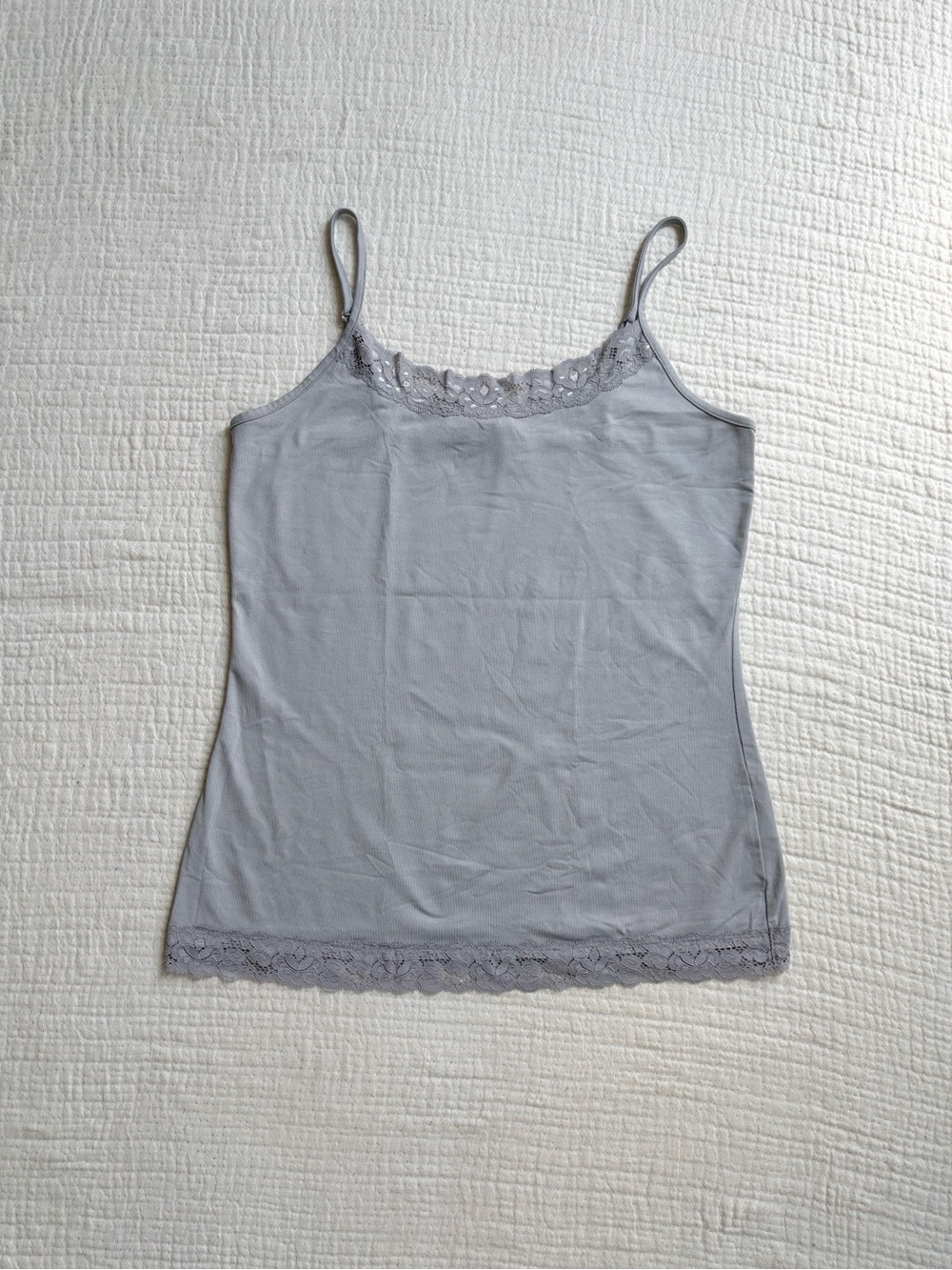 Reitmans grey lace trim cami top - Picture 2 of 6
